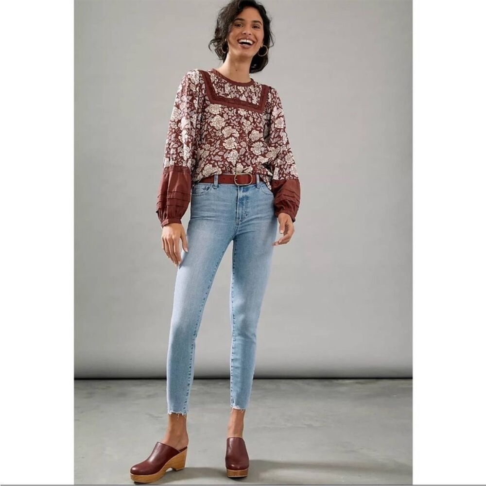 Anthro Paige Hoxton ankle raw hem denim